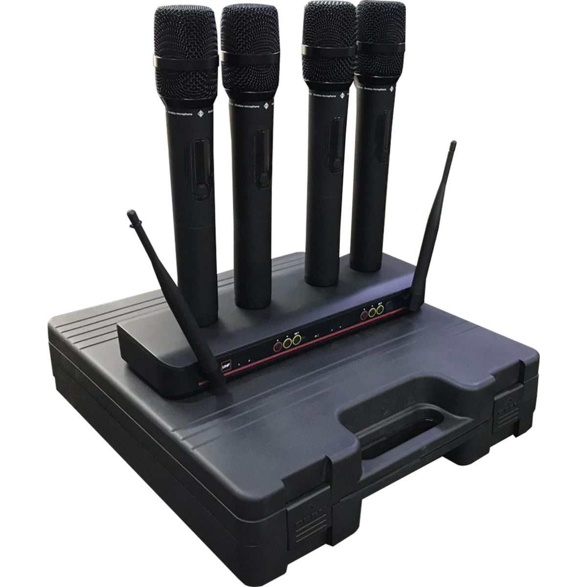 Nutron NE-12000 4X (4 Handheld Wireless Microphones - 300 Feet Operation Range)