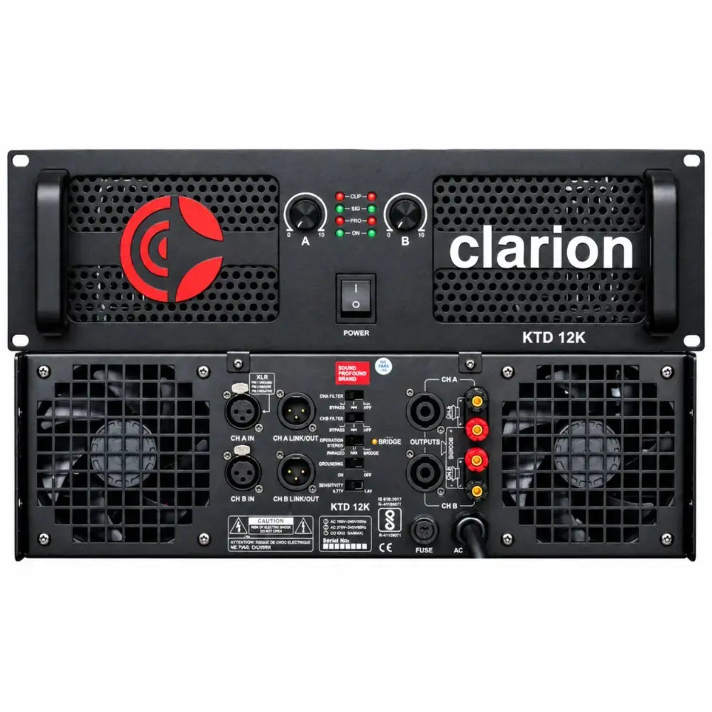 Clarion JM-KTD12K 2 Channel Class TD Power Amplifier 6200W