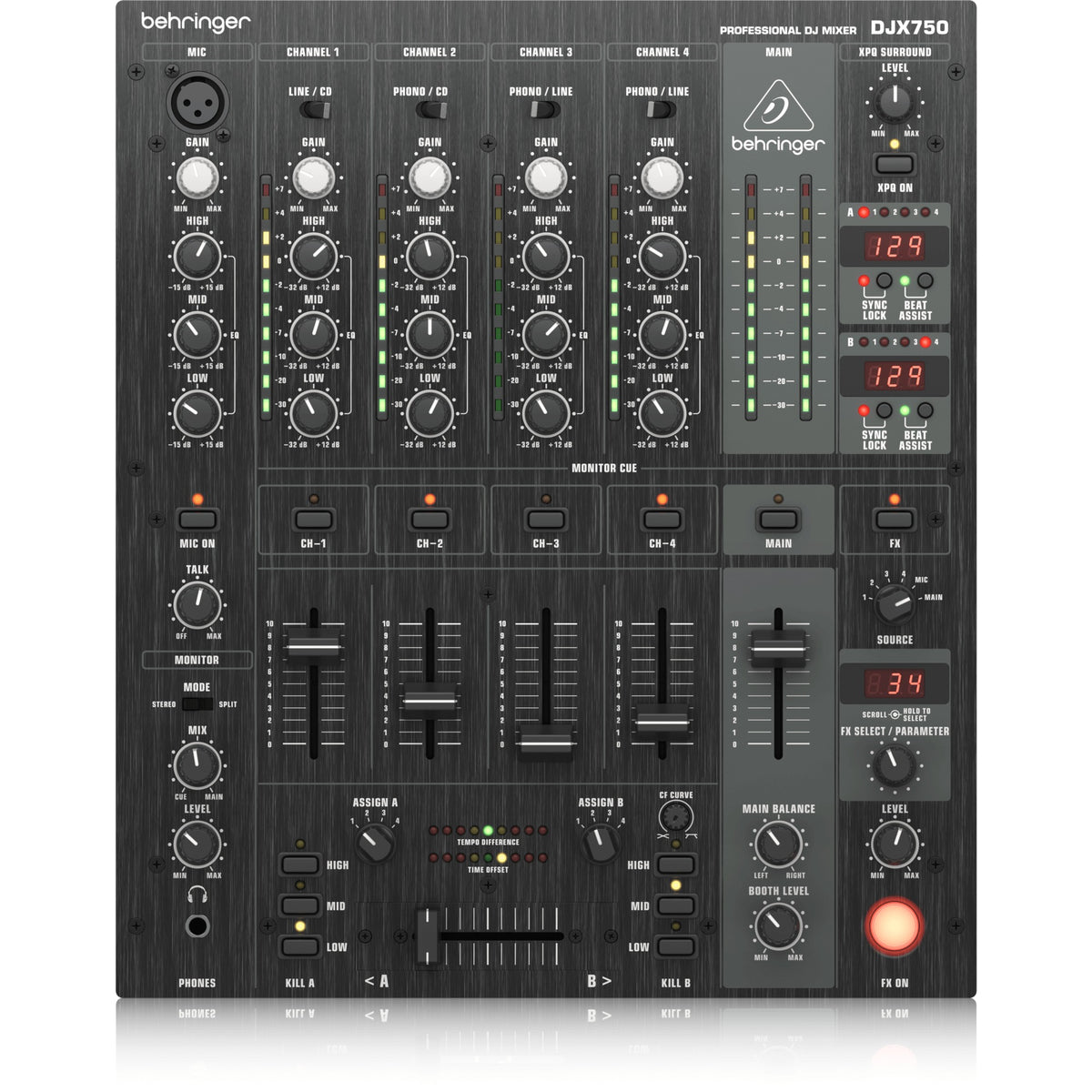 Behringer DJX750 Professional 5-Channel DJ Mixer with Advanced Digital Effects