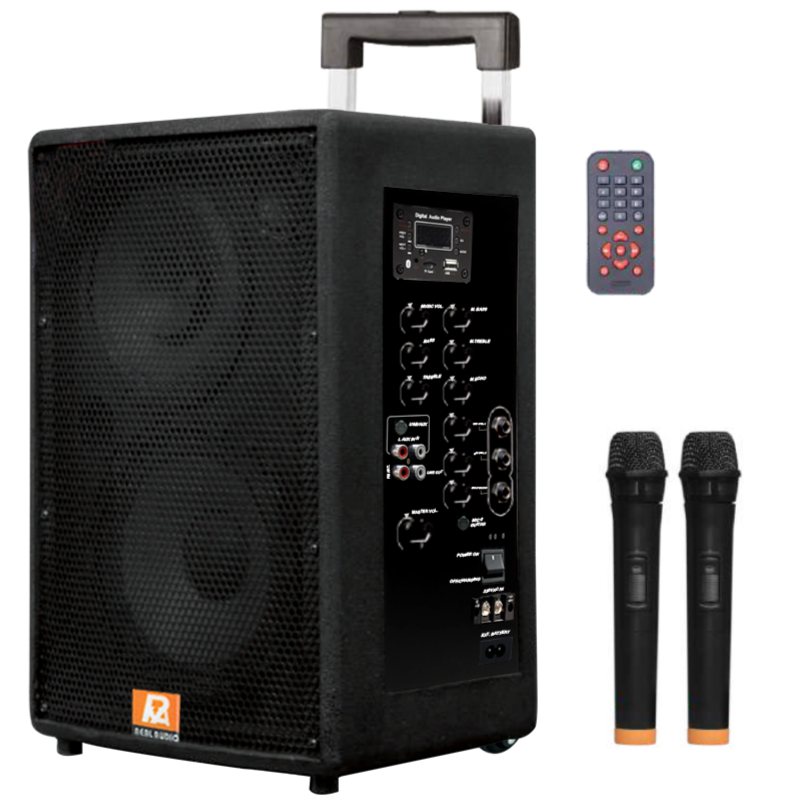 Real Audio RQ-208BT (80 Watt Dual 8inch Portable Amplifier)
