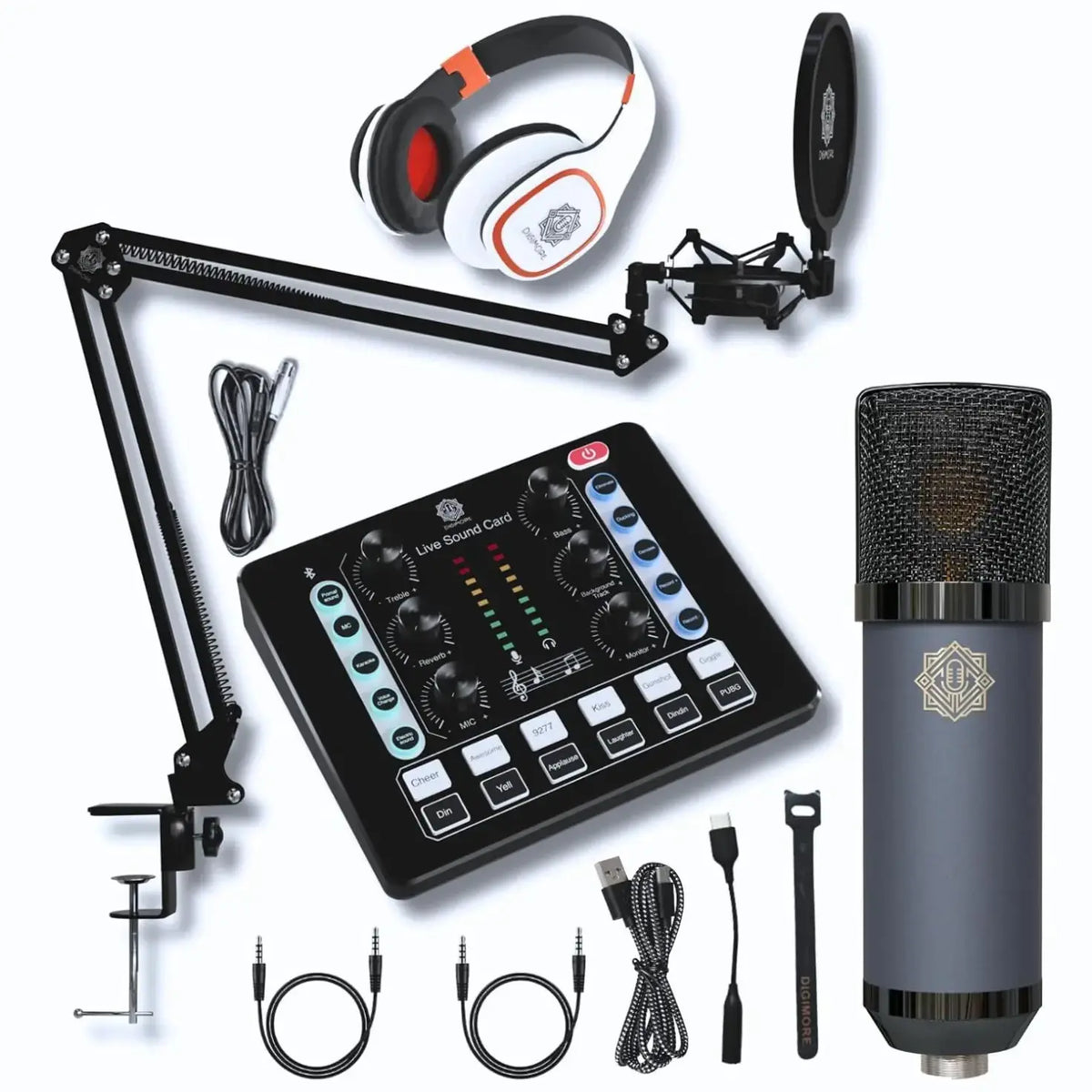 Digimore D-440 Condenser Microphone Set with Studio Headphone Set