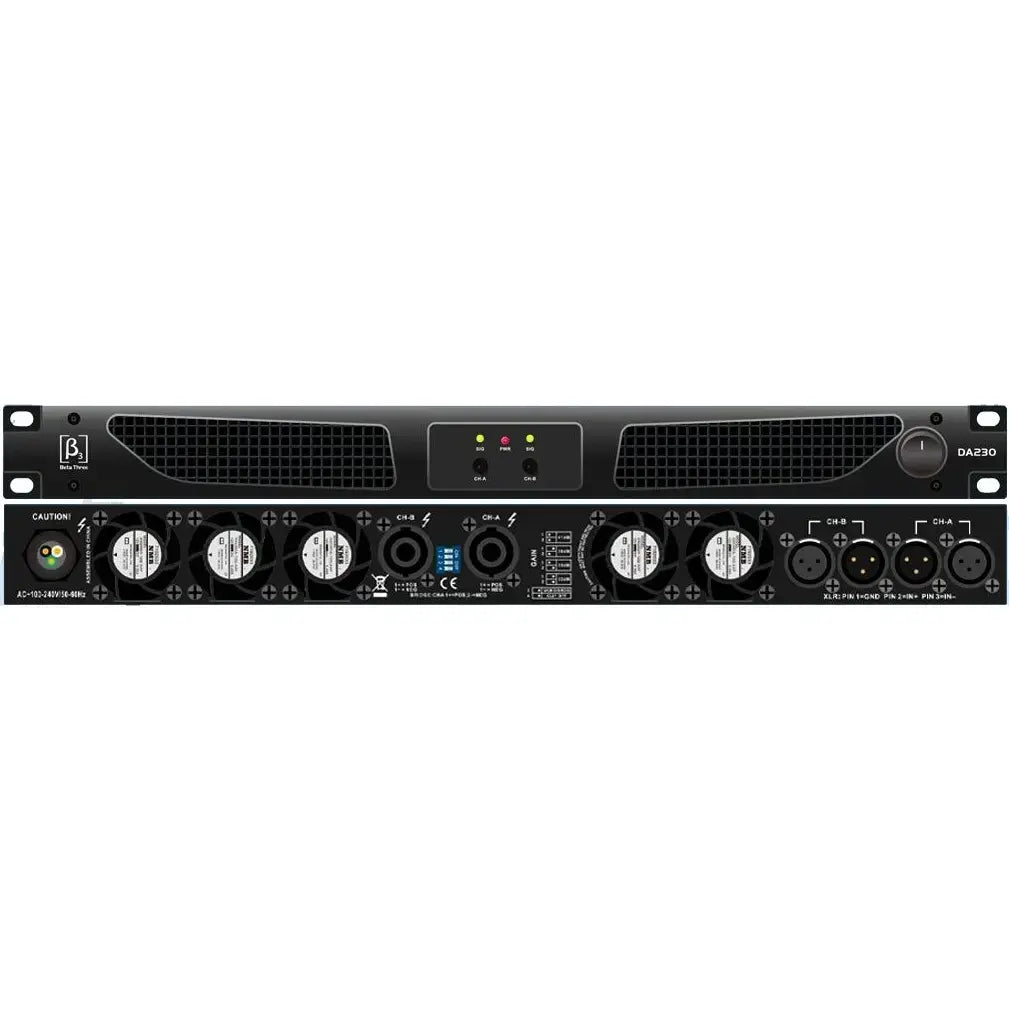 Beta3 DA230 Professional Power Amplifier, 2 x 7140W