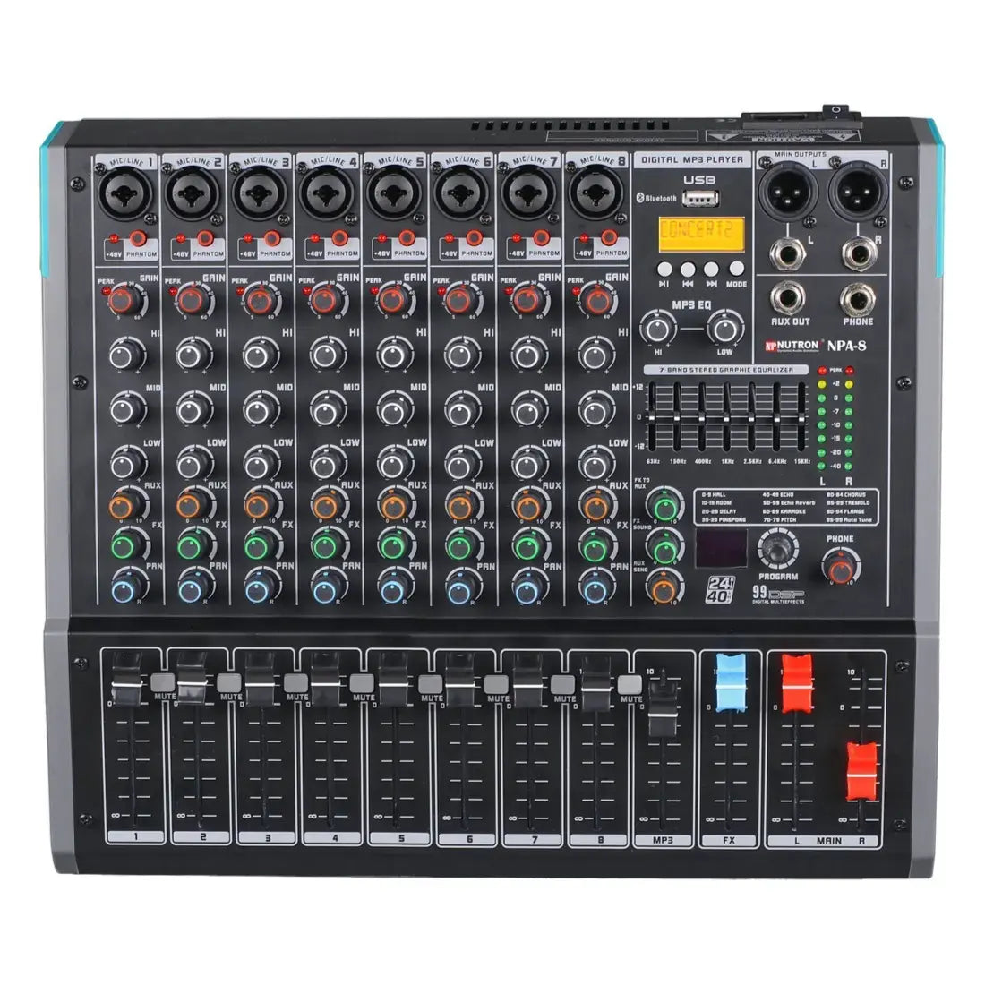 Nutron NPA8 8-Channel Analog Mixer with Bluetooth & DSP Effects