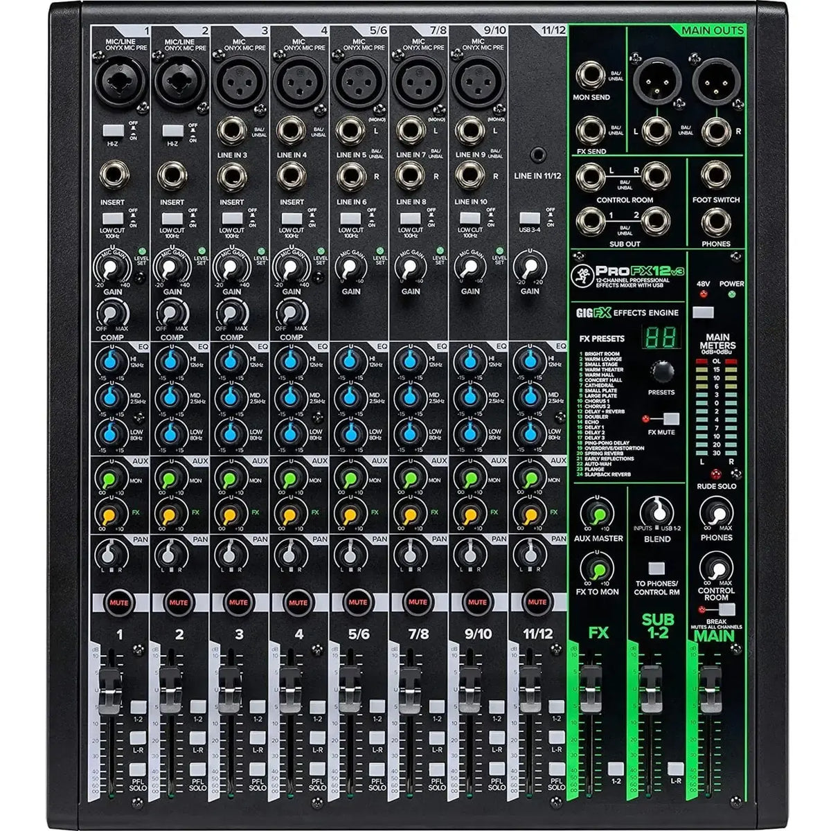 Mackie ProFX12v3 12-Channel Professional USB Mixer
