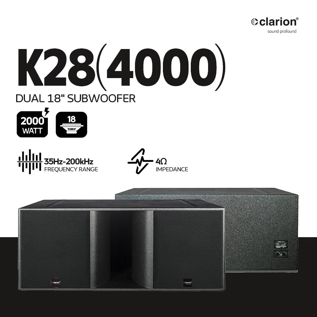 Clarion JM-K28-4000 Dual 18inch Neodymium Subwoofer