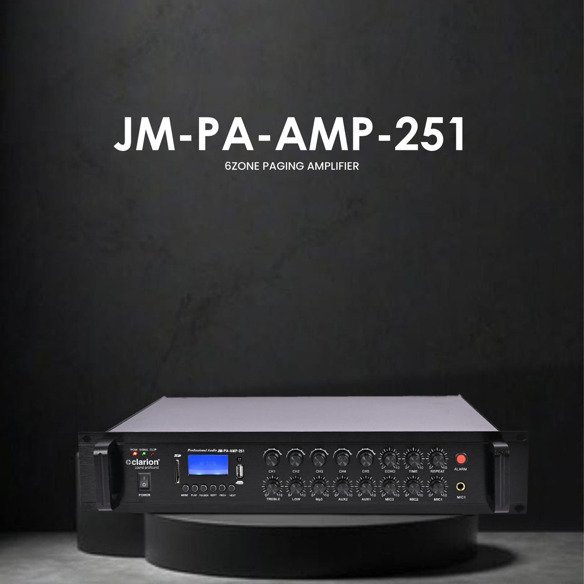 Clarion JM PA-AMP-251 – 6 Zone Paging Amplifier with Emergency SOS