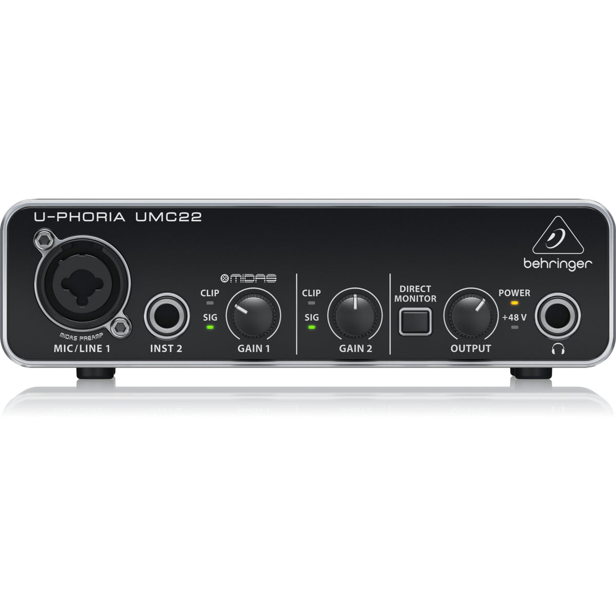 Behringer U-PHORIA UMC22 Audiophile 2x2 USB Audio Interface with XENYX Mic Preamplifier